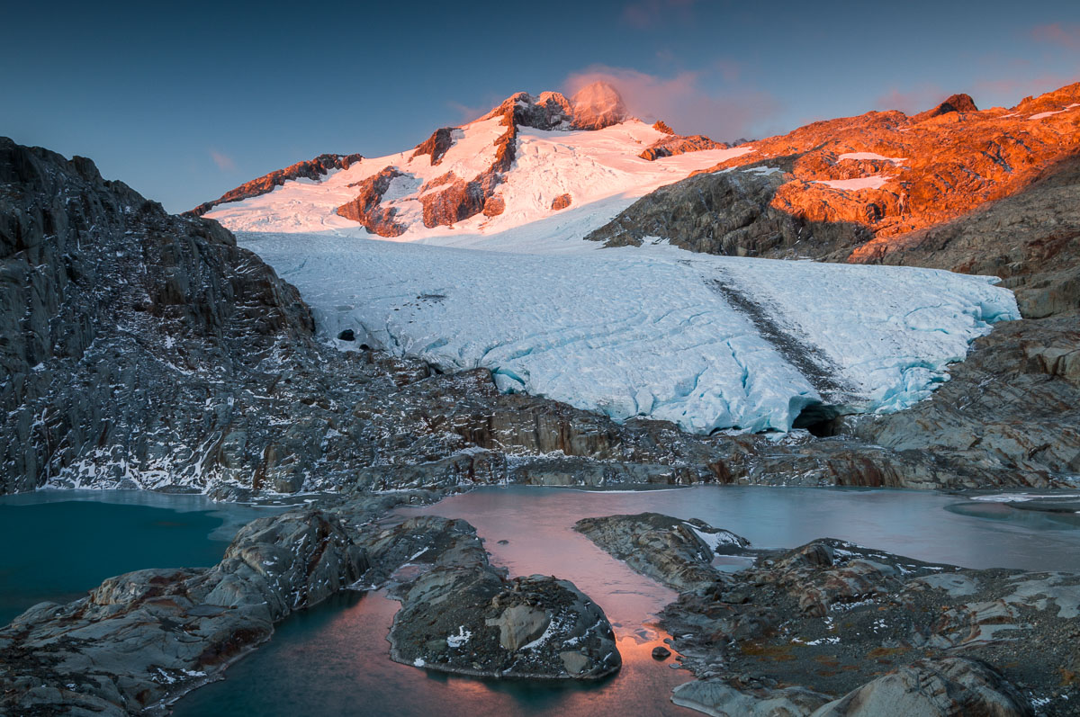 Sunset on Mount Brewster and its Glacier