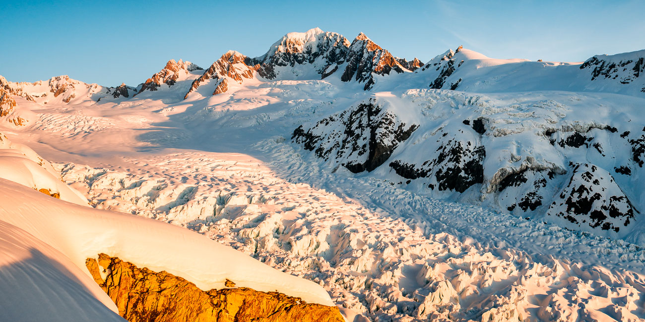 Mount Tasman and Fox Glacier at Sunset 