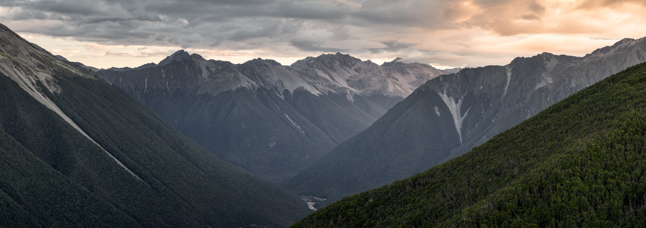Sunset over St. Arnaud Ranges