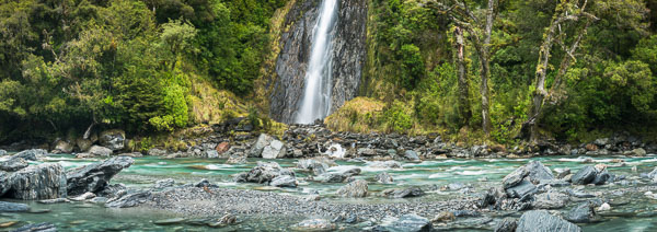 Haast River and Thunder Falls