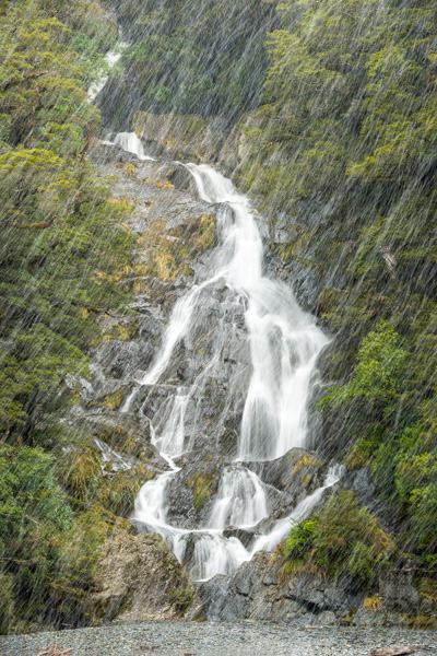 Fantail Falls Snowing