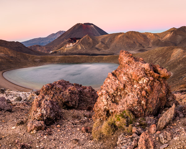 Blue Lake and Mount Ngaruhoe